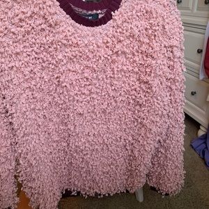 MISS ME pink and maroon fringe sweater/sweatshirt